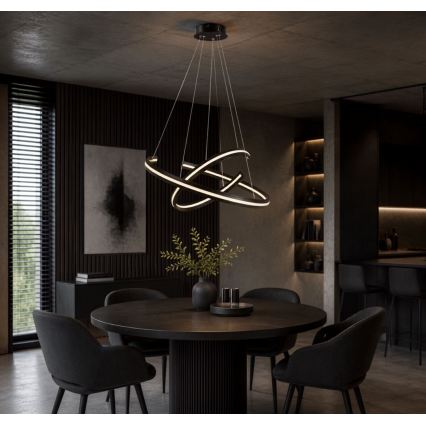 Rabalux - Lampadario LED dimmerabile a cavo LED/80W/230V 3000-6500K nero + telecomando