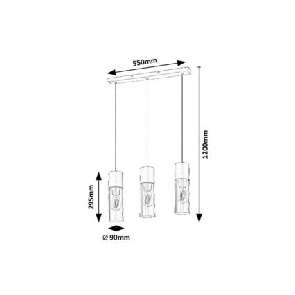 Rabalux - Lampadario a sospensione con filo 3xE27/25W/230V