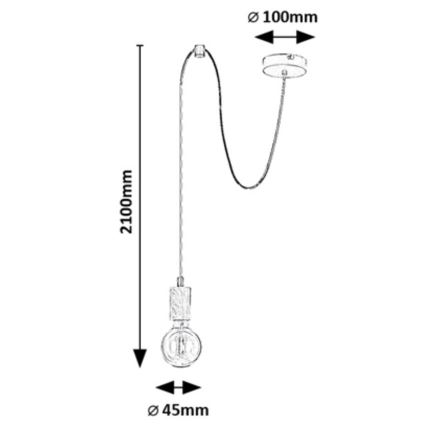 Rabalux - Lampadario a sospensione con filo 1xE27/60W/230V faggio