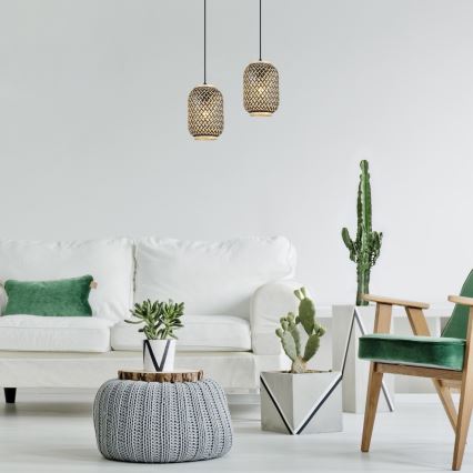 Rabalux - Lampadario a sospensione 1xE27/40W/230V in rattan