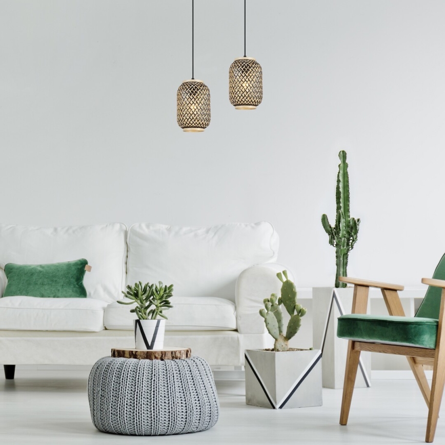 Rabalux - Lampadario a sospensione 1xE27/40W/230V in rattan