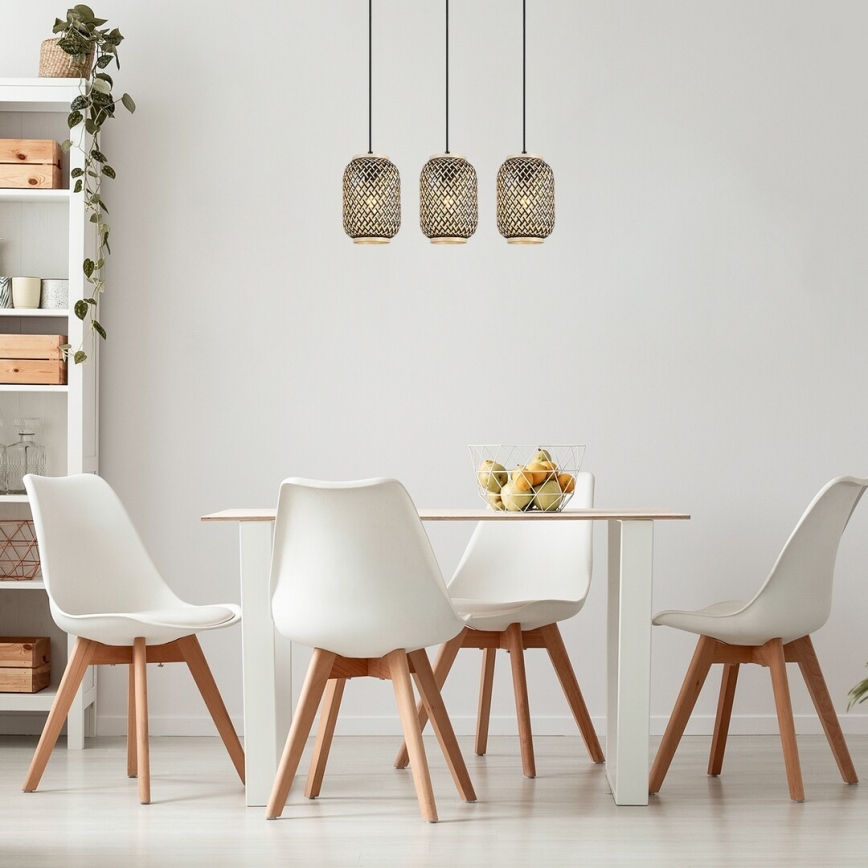 Rabalux - Lampadario a sospensione con cavo 3xE27/40W/230V in rattan