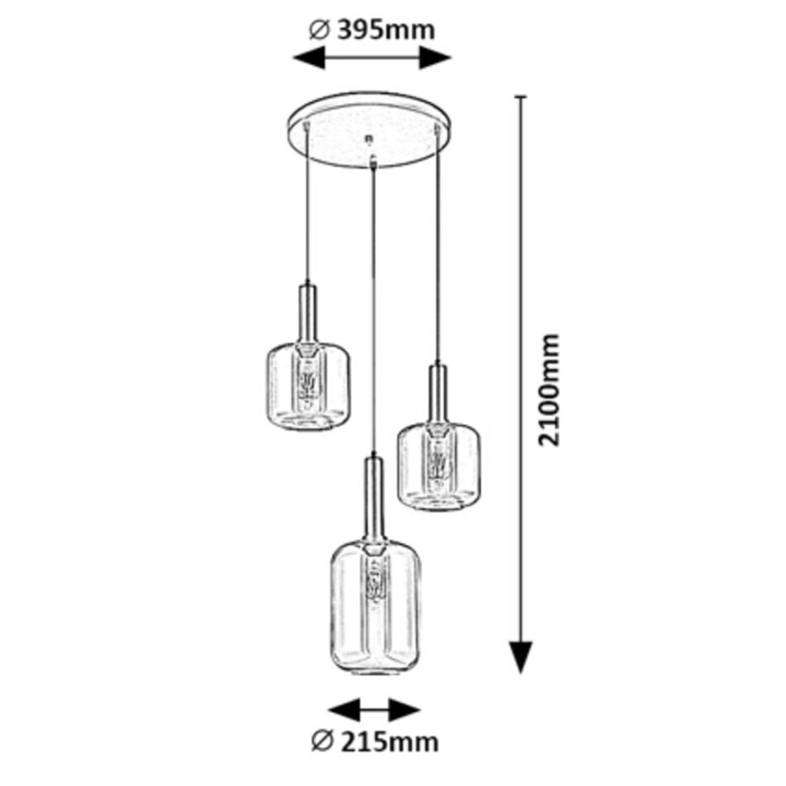 Rabalux - Lampadario a sospensione con cavo 3xE27/40W/230V