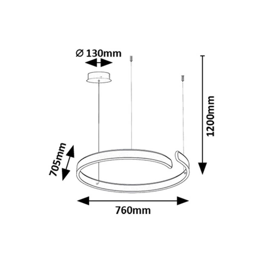 Rabalux - Lampadario LED a sospensione con filo LED/45W/230V 3000/4000/6500K