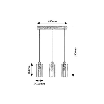 Rabalux - Lampadario a sospensione con filo 3xE27/25W/230V