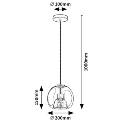 Rabalux - Lampadario a sospensione con filo 1xE27/60W/230V