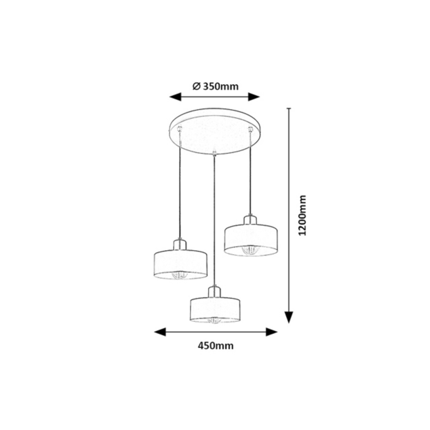 Rabalux - Lampadario a sospensione con cavo 3xE27/25W/230V