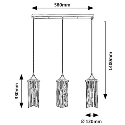 Rabalux - Lampadario a sospensione con filo 3xE27/40W/230V