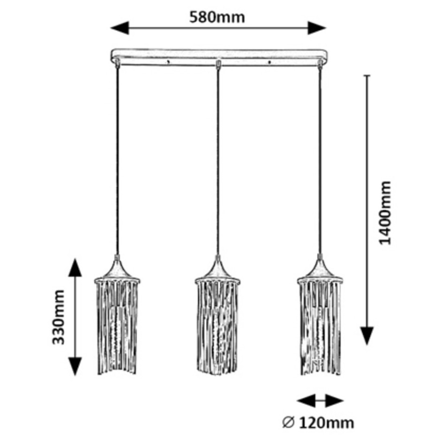 Rabalux - Lampadario a sospensione con filo 3xE27/40W/230V