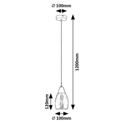 Rabalux - Lampadario a sospensione con filo 1xE27/15W/230V