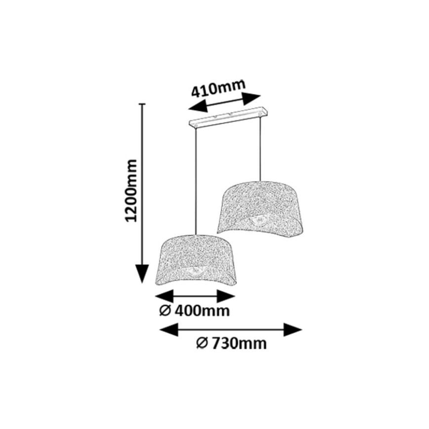 Rabalux - Lampadario a sospensione con filo 2xE27/10W/230V