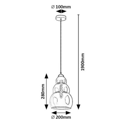 Rabalux - Lampadario a sospensione con filo 1xE27/40W/230V