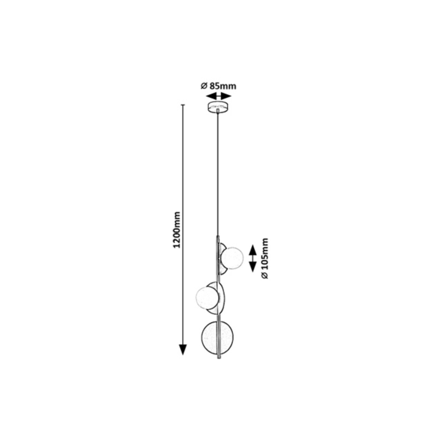Rabalux - Lampadario a sospensione con filo 3xG9/5W/230V