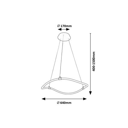 Rabalux - Lampadario LED a sospensione con filo LED/34W/230V 4000K