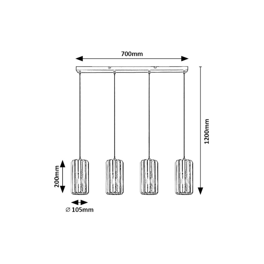 Rabalux - Lampadario a sospensione con filo 4xE27/40W/230V
