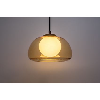 Rabalux - Lampadario a sospensione con filo 1xG9/5W/230V marrone/fumé
