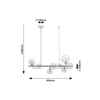 Rabalux - Lampadario a sospensione con filo 10xG9/28W/230V