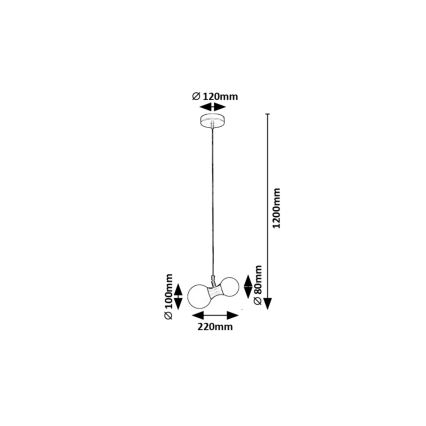 Rabalux - Lampadario a sospensione con filo 2xG9/28W/230V
