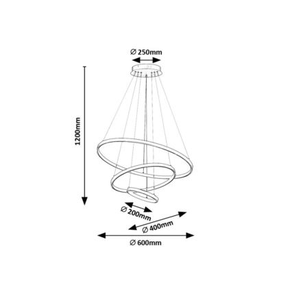 Rabalux - Lampada a sospensione LED dimmerabile a cavo LED/90W/230V 3000-6500K + telecomando
