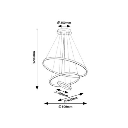 Rabalux - Lampadario LED dimmerabile su cavo LED/90W/230V 3000-6500K + telecomando