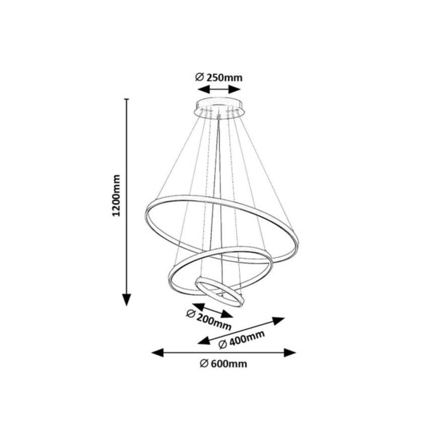 Rabalux - Lampadario LED dimmerabile su cavo LED/90W/230V 3000-6500K + telecomando