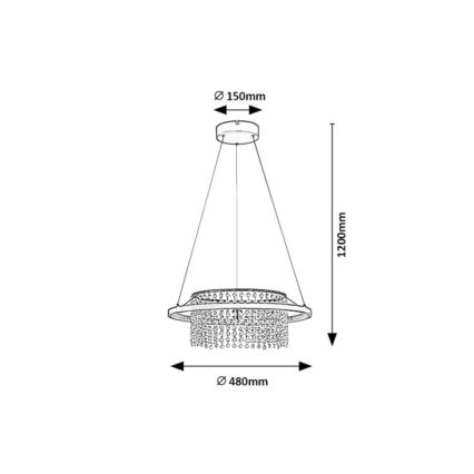 Rabalux - Lampadario LED a sospensione con cavo, 40W/230V, 3000/3500/4000K