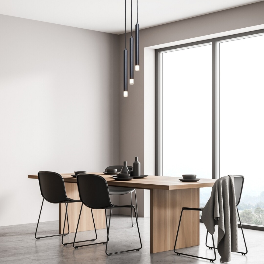 Rabalux - Lampadario a sospensione con filo 3xG9/5W/230V nero