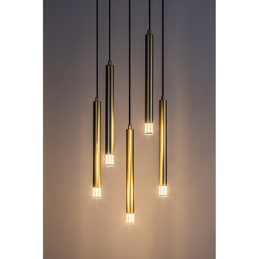 Rabalux - Lampadario a sospensione con filo 5xG9/5W/230V oro