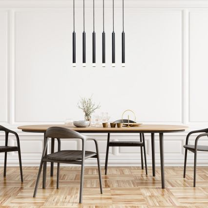 Rabalux - Lampadario a sospensione con filo 6xG9/5W/230V nero