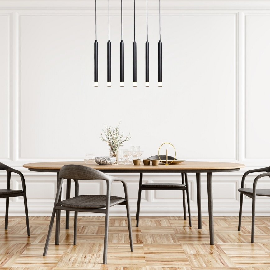 Rabalux - Lampadario a sospensione con filo 6xG9/5W/230V nero