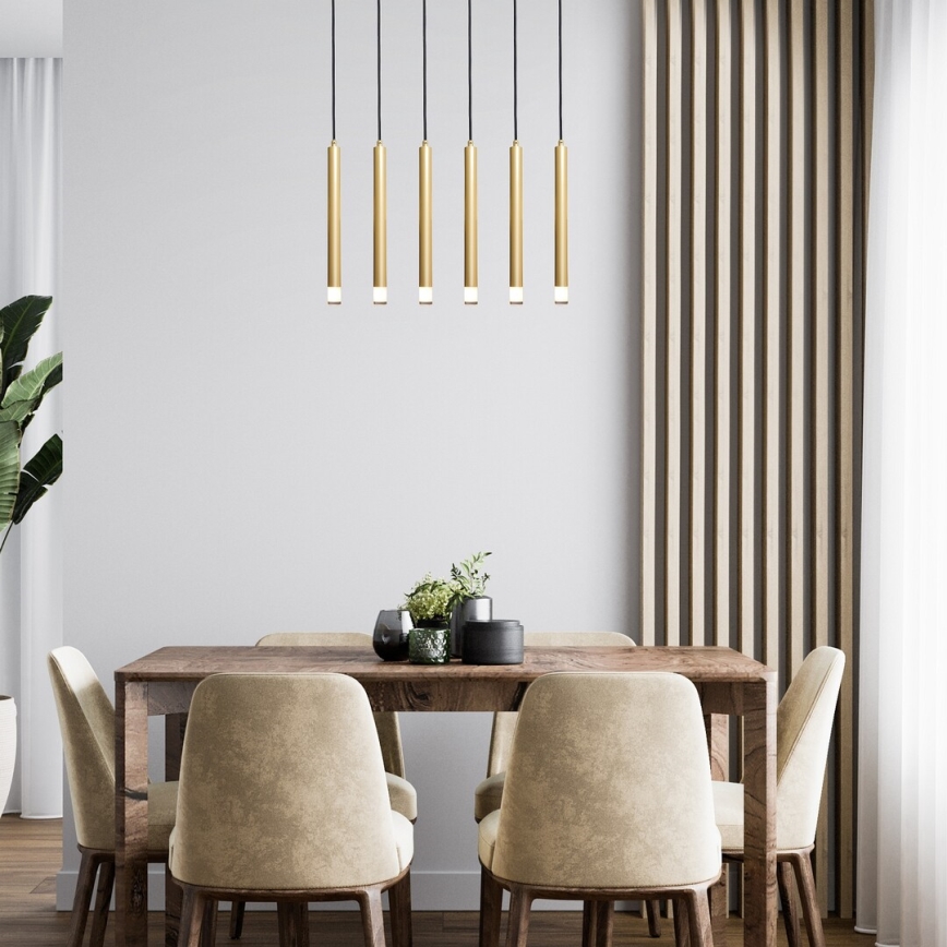Rabalux - Lampadario a sospensione con filo 6xG9/5W/230V oro