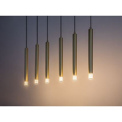 Rabalux - Lampadario a sospensione con filo 6xG9/5W/230V oro