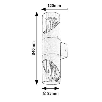 Rabalux - Applique da esterno 2xE27/28W/230V IP54