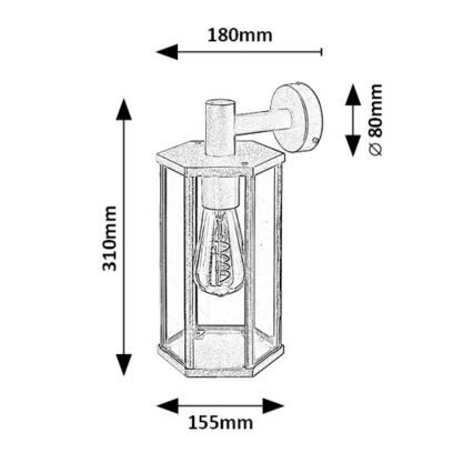 Rabalux - Applique da esterno 1xE27/40W/230V IP44