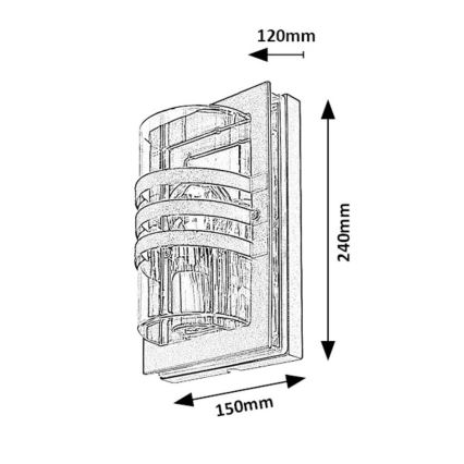 Rabalux - Applique da esterno 1xE27/40W/230V IP44