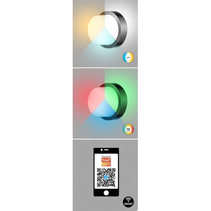 Rabalux - LED RGBW Applique da esterno LED/10W/230V IP54 Wi-Fi Tuya