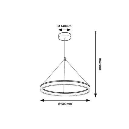 Rabalux - Lampadario LED dimmerabile a sospensione con cavo LED/24W/230V 3000-6500K + telecomando