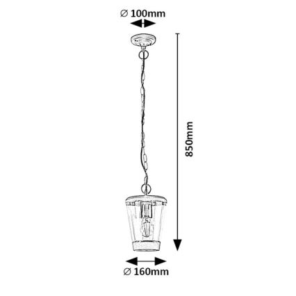 Rabalux  - Lampadario da esterno a sospensione con catena 1xE27/40W/230V IP44