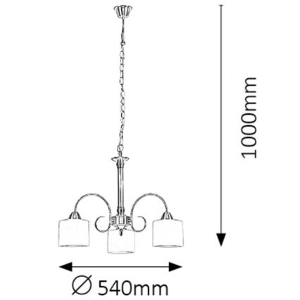 Rabalux - Lampadario 3xE27/60W/230V bronzo