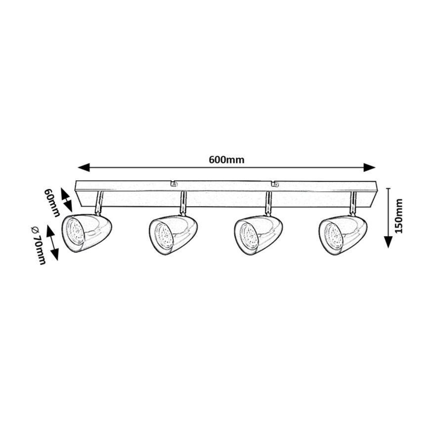 Rabalux - Faretto 4xGU10/5W/230V bianco