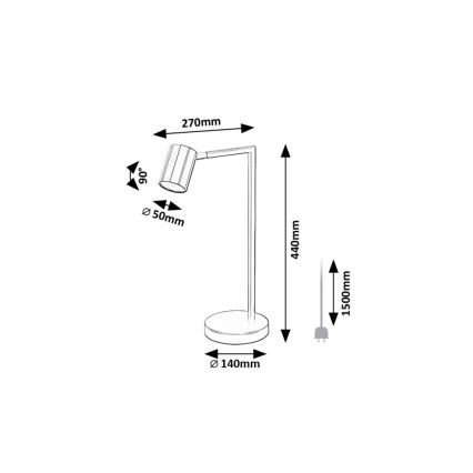 Rabalux - Lampada da tavolo 1xGU10/5W/230V nero