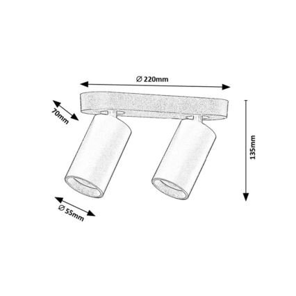 Rabalux - Faretto 2xGU10/7W/230V nero