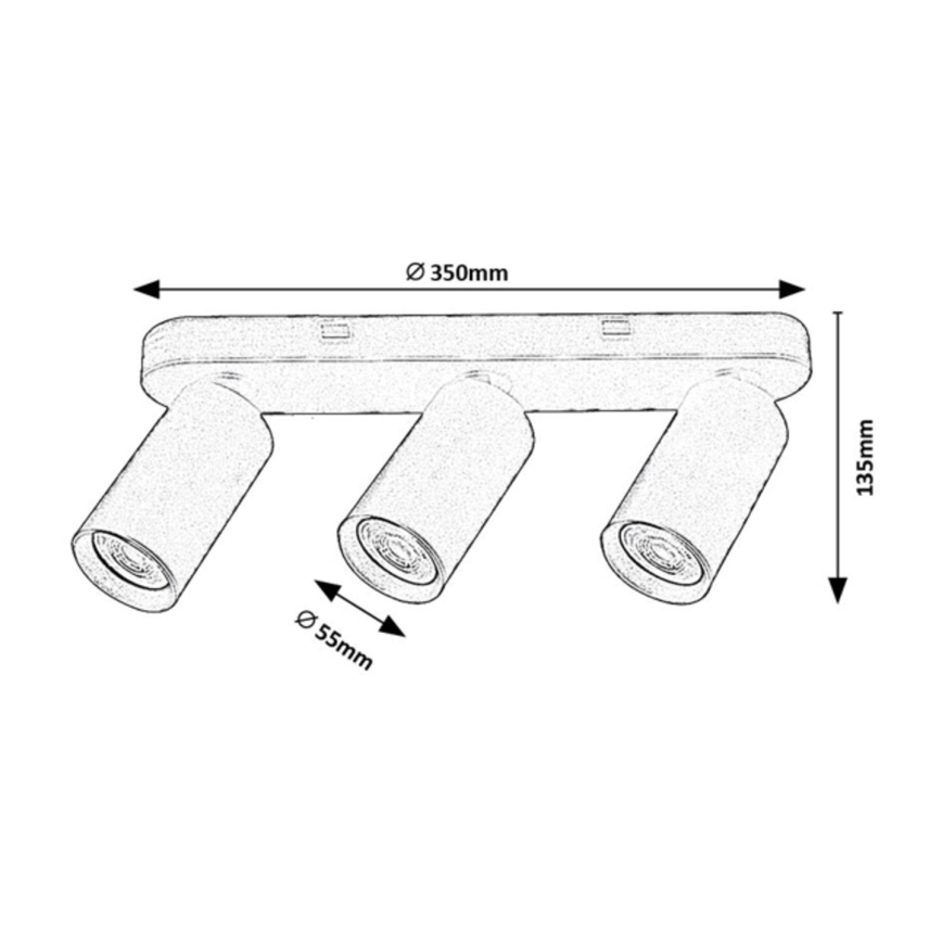 Rabalux - Faretto 3xGU10/7W/230V bianco