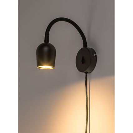 Rabalux - Faretto da parete orientabile 1xGU10/15W/230V nero