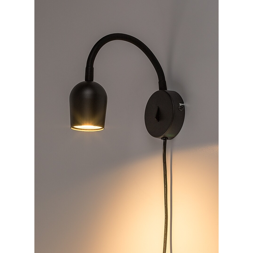 Rabalux - Faretto da parete orientabile 1xGU10/15W/230V nero