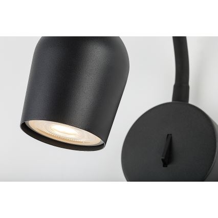 Rabalux - Faretto da parete orientabile 1xGU10/15W/230V nero