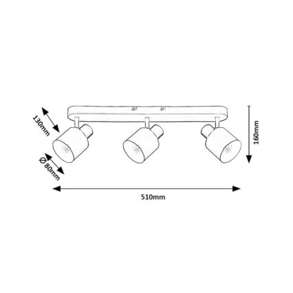 Rabalux - Faretto a 3 luci 3xE14/10W/230V beige