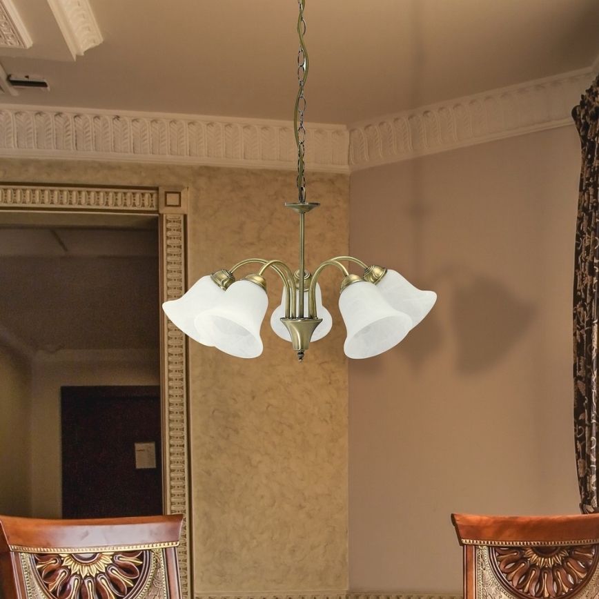 Rabalux - Lampadario a sospensione con catena 5xE14/40W/230V