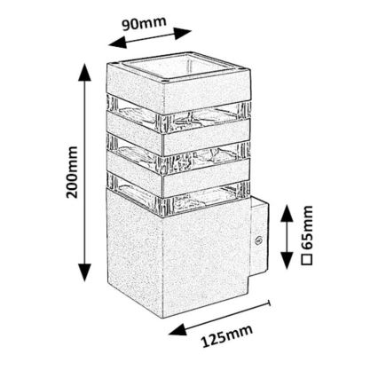 Rabalux - Applique da esterno 1xE27/12W/230V IP44