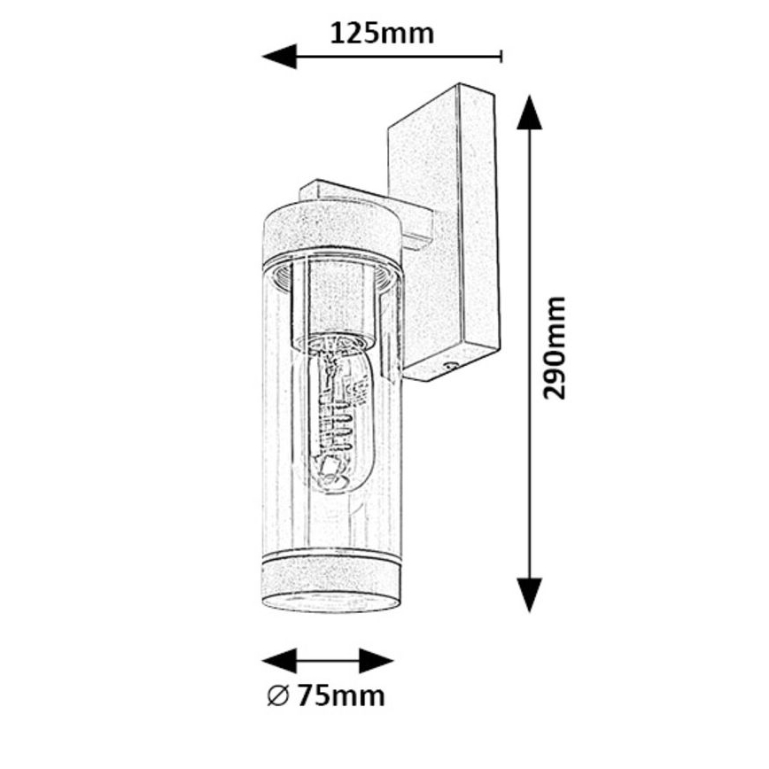 Rabalux - Applique da esterno 1xE27/12W/230V IP44